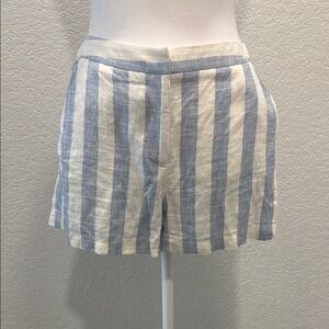Forever 21 Blue and White Bermuda Shorts with Nautical Stripes